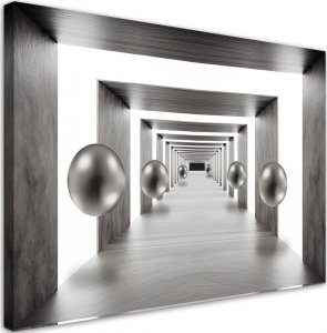 Feeby Obraz na płótnie, Tunel srebrne kule 3D - 120x80 1
