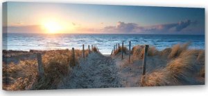 Feeby Obraz na płótnie, Zachód słońca na plaży nad morzem - 150x50 1