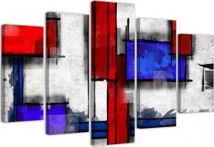 Feeby Obraz pentaptyk na płótnie, Abstrakcja geometryczna - 200x100 1
