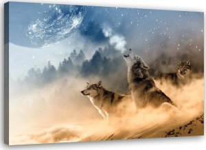 Feeby Obraz na płótnie, Wyjące wilki - 100x70 1