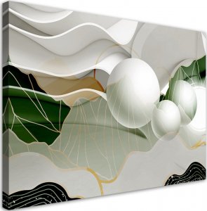 Feeby Obraz na płótnie, Zielona abstrakcja z kulami 3D - 120x80 1