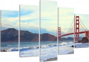 Feeby Obraz pięcioczęściowy na płótnie, Golden Gate Bridge - 150x100 1