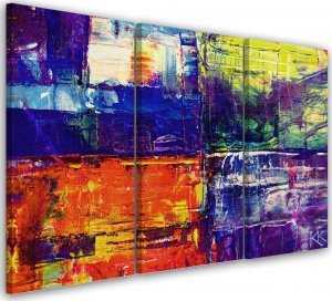 Feeby Obraz tryptyk na płótnie, Kolorowa abstrakcja ręcznie malowana - 90x60 1