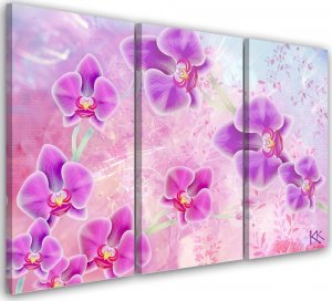 Feeby Obraz trzyczęściowy na płótnie, Orchidea Kwiaty Abstrakcja - 150x100 1