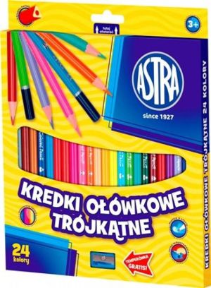 Astra Kredki ołówkowe trójkątne 24 kolory (058993) 1