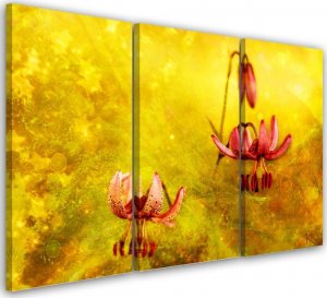 Feeby Obraz trzyczęściowy na płótnie, Zwiędłe tulipany kwiaty - 120x80 1
