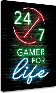 Feeby Obraz, Napis Gamer for life - 70x100 1