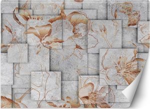 Feeby Fototapeta, Kwiaty na betonowym tle - 150x105 1
