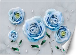 Feeby Fototapeta, Niebieskie róże 3D - 400x280 1