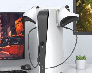 JYS Uchwyt Mocowanie Do Playstation 5 / Ps5 Na 2x Pad Vr2 / Słuchawki / P5160 5