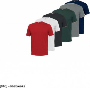 INDUSTRIAL STARTER IS-08182 - T-shirt Rapallo z bawełny czesanej Jersey z kontrastowymi lamówkami na rękawach i kołnierzu, 100% bawełna - niebieska XL 1