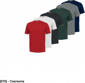 INDUSTRIAL STARTER IS-08182 - T-shirt Rapallo z bawełny czesanej Jersey z kontrastowymi lamówkami na rękawach i kołnierzu, 100% bawełna - czerwona L 1