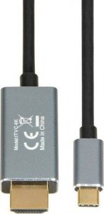 Kabel USB iBOX USB-C - HDMI 1.8 m Czarno-srebrny (itvc4k) 1