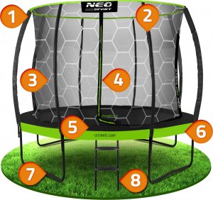 Trampolina ogrodowa Neo-Sport NS-10C221 z siatką wewnętrzną 10 FT 312 cm 4