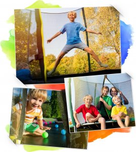 Trampolina ogrodowa Neo-Sport NS-08C231 z siatką wewnętrzną 8.5 FT 252 cm 8