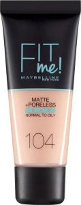 Maybelline  Maybelline, Fit Me Matte + Poreless, Liquid Foundation, 104, Soft Ivory, 30 ml For Women 1