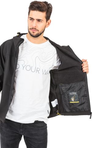 Kurtka męska Hi-Tec Męski Softshell Larry III Black/Bright Yellow r. L 6