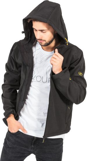 Kurtka męska Hi-Tec Męski Softshell Larry III Black/Bright Yellow r. L 7