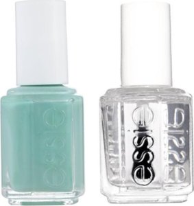 Essie Set Essie: Nail Enamel, Vegan, Glossy Shine Finish, Nail Polish, 99, Mint Candy Apple, 13.5 ml + Nail Care - Good To Go, Top Coat, Nail Strengthening Lacquer, 5 ml For Women 1