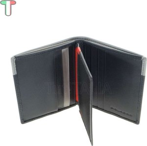 Piquadro Piquadro, Piquadro, Leather, Wallet, For Back And Credit Cards, Black, Gray, For Men For Men 1