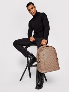 Guess Guess, Vezzola, Synthetic Leather, Backpack, Brown, 4G Logo, For Men, 21/32.5 x 39.5 x 15 cm For Men 4