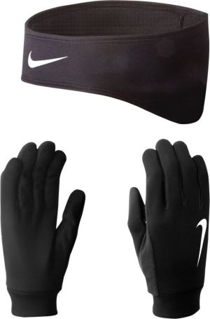 Nike Zestaw rękawiczki i opaska Running Thermal Headband/glove Set Black/silver r. L 1