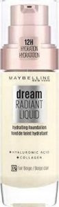 Maybelline  Maybelline, Dream Radiant, Hyaluronic Acid, Hydrating, Liquid Foundation, 02, Fair Beige, 30 ml For Women 1