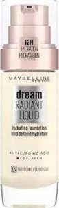 Maybelline  Maybelline, Dream Radiant, Hyaluronic Acid, Hydrating, Liquid Foundation, 02, Fair Beige, 30 ml For Women 2