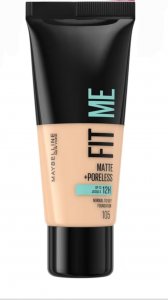 Maybelline  Maybelline, Fit Me Matte + Poreless, Liquid Foundation, 105, Natural Ivory, 30 ml For Women 1
