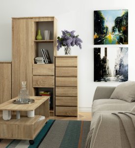 Fabryka Mebli Akord Komoda CL6 40 cm 6 szuflad - dąb sonoma 5