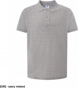 JHK PORA 210 - męskie polo z krótkim rękawem 100% stabilizowana bawełna, 200- 210g - szary melanż 4XL 4