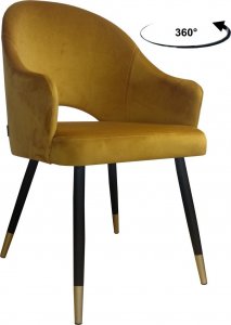 Atos Krzesło obrotowe Velvet podstawa czarno-złota MG15 1