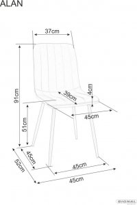 Signal Krzesło ALAN VELVET ciemny beż SIGNAL 3