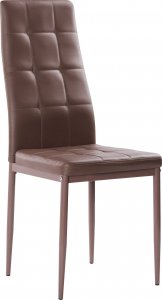 MebloweLove Nowoczesne skórzane krzesła pikowane - 258R - brązowe 1