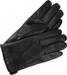 Beltimore Zestaw męski skórzany portfel poziomy rękawiczki czarne Beltimore T89 12