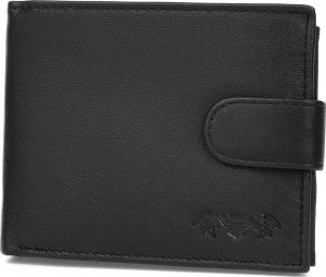 Beltimore Zestaw męski skórzany portfel poziomy rękawiczki czarne Beltimore T89 3