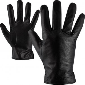 Beltimore Zestaw męski skórzany portfel poziomy rękawiczki czarne Beltimore T89 9