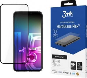 3MK Szkło HardGlass Max iPhone 15 Pro 6.1" czarny/black, Fullscreen Glass 1