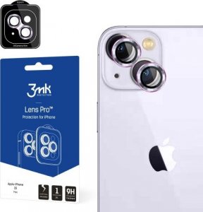 3MK Ochrona na obiektyw aparatu z ramką montażową Lens Protection Pro iPhone 15 Plus 6.7" różowy/pink 1