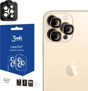 3MK Ochrona na obiektyw aparatu z ramką montażową Lens Protection Pro iPhone 15 Pro 6.1" ciemnozłoty/dark gold 1