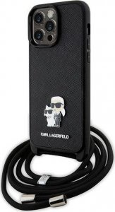 Karl Lagerfeld Etui Karl Lagerfeld KLHCP13XSAKCPSK Apple iPhone 13 Pro Max hardcase Crossbody Saffiano Metal Pin czarny/black 1
