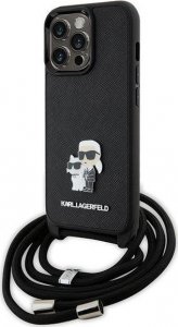 Karl Lagerfeld Etui Karl Lagerfeld KLHCP13LSAKCPSK Apple iPhone 13/13 Pro hardcase Crossbody Saffiano Metal Pin czarny/black 1