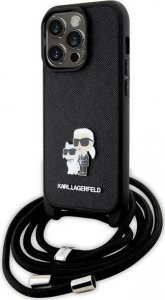 Karl Lagerfeld Etui Karl Lagerfeld KLHCP14LSAKCPSK Apple iPhone 14 Pro hardcase Crossbody Saffiano Metal czarny/black 1
