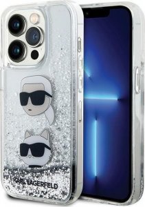 Karl Lagerfeld Etui Karl Lagerfeld KLHCP14LLDHKCNS Apple iPhone 14 Pro hardcase Liquid Glitter srebrny/silver 1