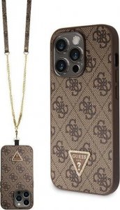 Guess Etui Guess GUHCP14LP4TDSCPW Apple iPhone 14 Pro hardcase Crossbody 4G Metal Logo brązowy/brown 1