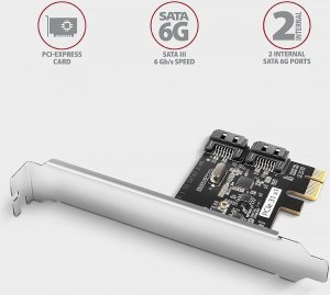 Kontroler Axagon PCES-SJ2 Kontroler PCIe 2x wewnętrzny port SATA 6G, chipset JMB582 SP & LP 2