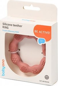 BabyOno BABYONO-825/02-GRYZAK SILIKONOWY RING RÓŻOWY 2
