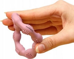 BabyOno BABYONO-825/02-GRYZAK SILIKONOWY RING RÓŻOWY 3
