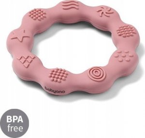 BabyOno BABYONO-825/02-GRYZAK SILIKONOWY RING RÓŻOWY 5