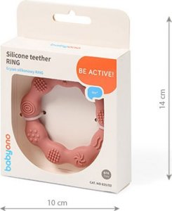 BabyOno BABYONO-825/02-GRYZAK SILIKONOWY RING RÓŻOWY 8